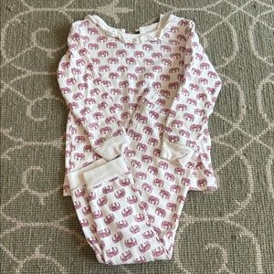 Lila and Hayes Pink Elephant Print Pajama Set 2T